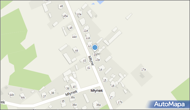 Młynek, Młynek, 13, mapa Młynek