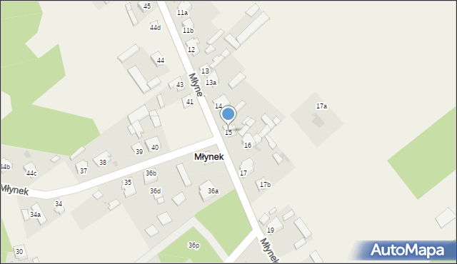 Młynek, Młynek, 15, mapa Młynek