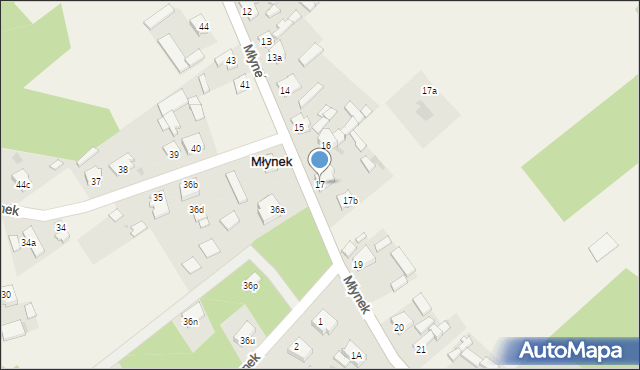 Młynek, Młynek, 17, mapa Młynek