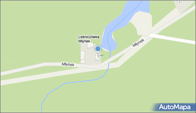 Młynek, Młynek, 1, mapa Młynek