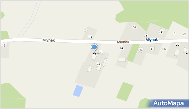 Młynek, Młynek, 7B, mapa Młynek