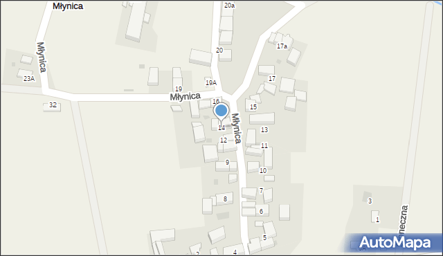 Młynica, Młynica, 14, mapa Młynica