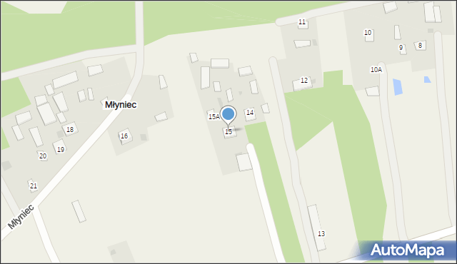 Młyniec, Młyniec, 15, mapa Młyniec