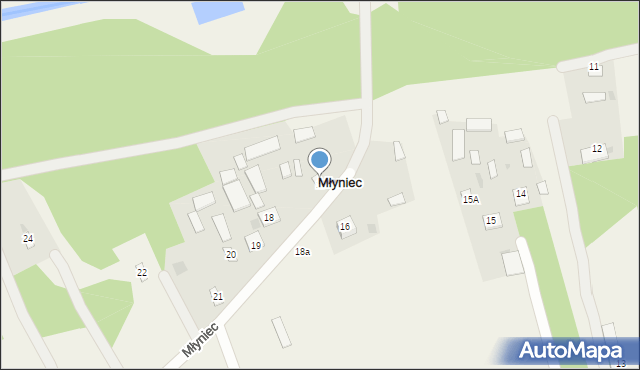 Młyniec, Młyniec, 17, mapa Młyniec