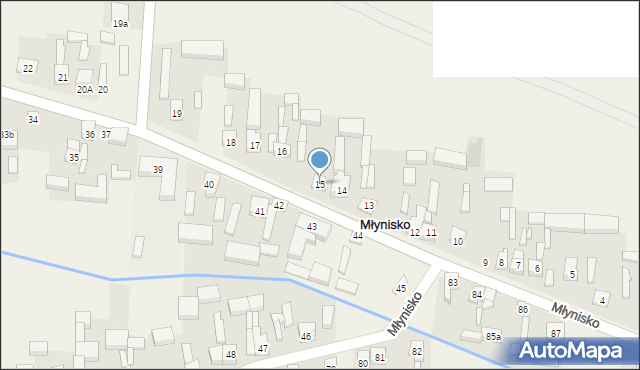 Młynisko, Młynisko, 15, mapa Młynisko