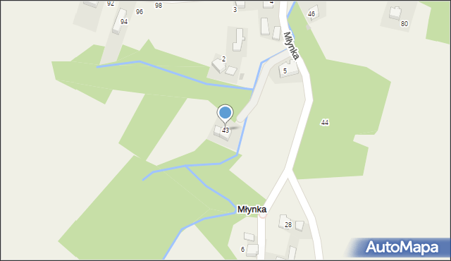 Młynka, Młynka, 43, mapa Młynka