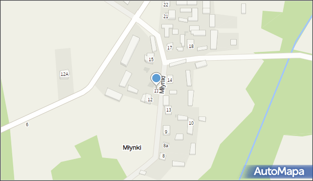 Młynki, Młynki, 11, mapa Młynki