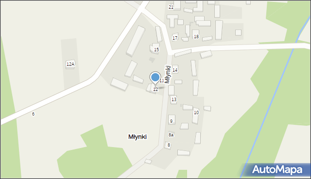 Młynki, Młynki, 12, mapa Młynki