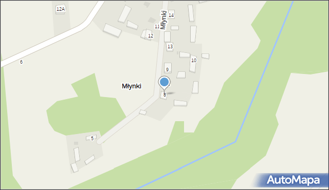 Młynki, Młynki, 8, mapa Młynki