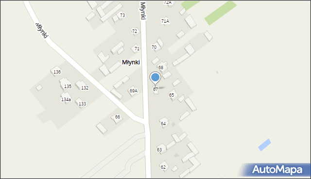 Młynki, Młynki, 67, mapa Młynki