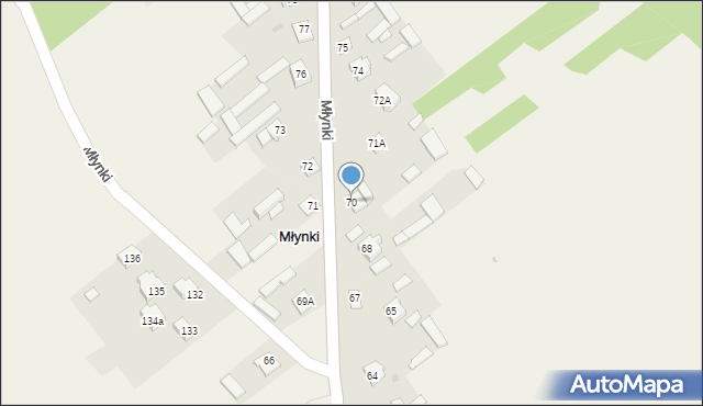 Młynki, Młynki, 70, mapa Młynki