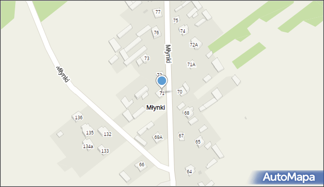 Młynki, Młynki, 71, mapa Młynki