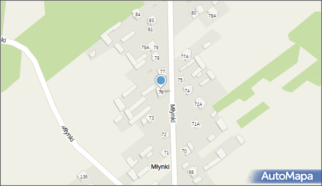 Młynki, Młynki, 76, mapa Młynki