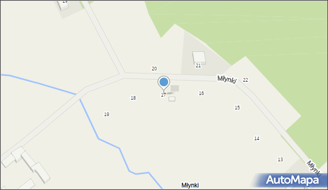 Młynki, Młynki, 17, mapa Młynki