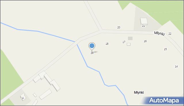 Młynki, Młynki, 19, mapa Młynki