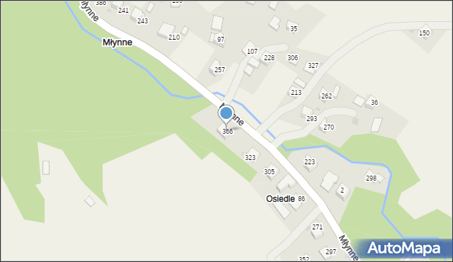 Młynne, Młynne, 366, mapa Młynne