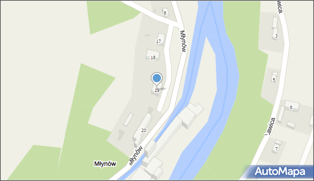 Młynów, Młynów, 19, mapa Młynów