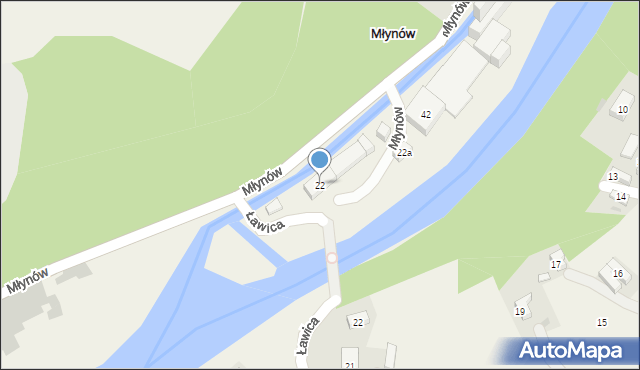 Młynów, Młynów, 22, mapa Młynów