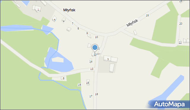 Młyńsk, Młyńsk, 12, mapa Młyńsk