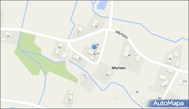 Młyńsko, Młyńsko, 54, mapa Młyńsko