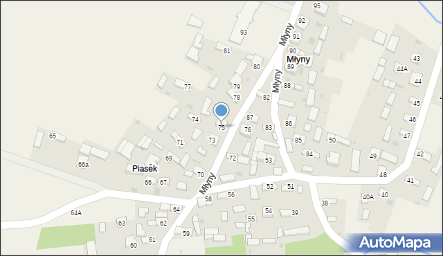 Młyny, Młyny, 75, mapa Młyny