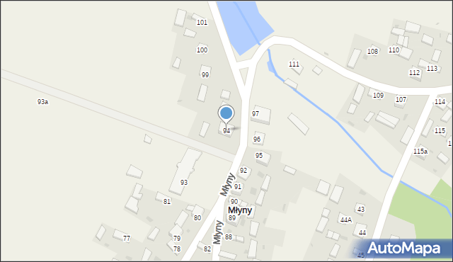 Młyny, Młyny, 94, mapa Młyny