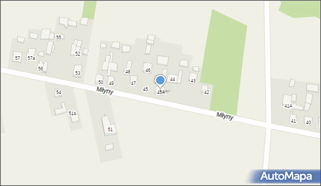 Młyny, Młyny, 45A, mapa Młyny