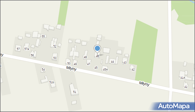 Młyny, Młyny, 46, mapa Młyny