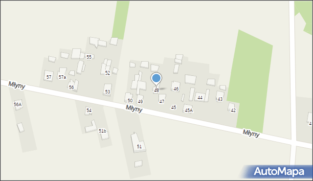 Młyny, Młyny, 48, mapa Młyny