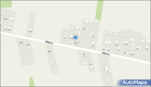 Młyny, Młyny, 56, mapa Młyny