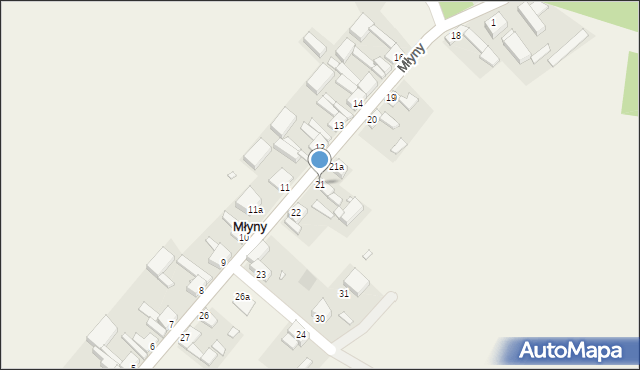 Młyny, Młyny, 21, mapa Młyny