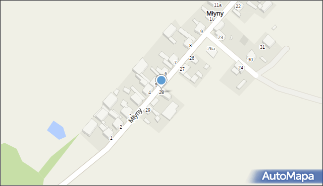 Młyny, Młyny, 28, mapa Młyny