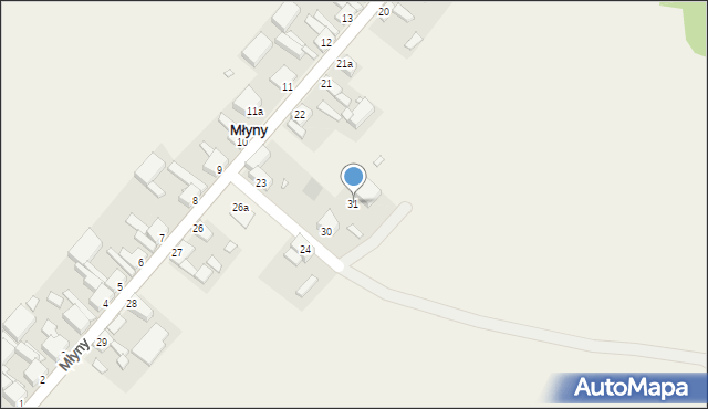 Młyny, Młyny, 31, mapa Młyny