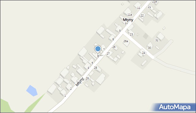 Młyny, Młyny, 6, mapa Młyny