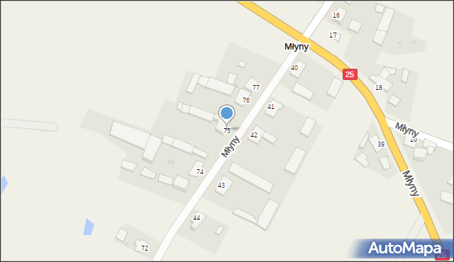 Młyny, Młyny, 75, mapa Młyny