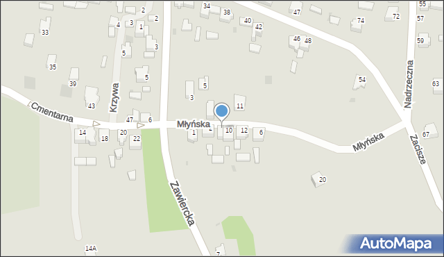 Myszków, Młyńska, 8, mapa Myszków