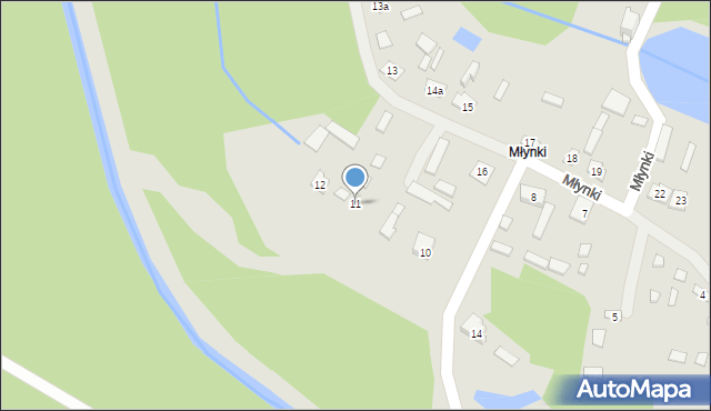 Narol, Młynki, 11, mapa Narol