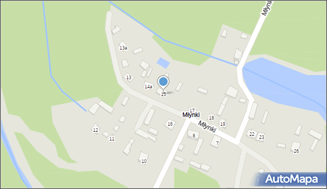 Narol, Młynki, 15, mapa Narol