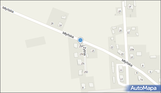 Narzym, Młyńska, 15A, mapa Narzym