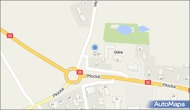 Nowa Góra, Młyńska, 1, mapa Nowa Góra