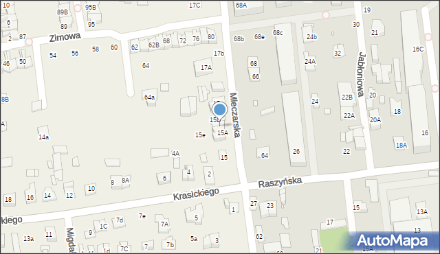 Nowa Iwiczna, Mleczarska, 15B, mapa Nowa Iwiczna