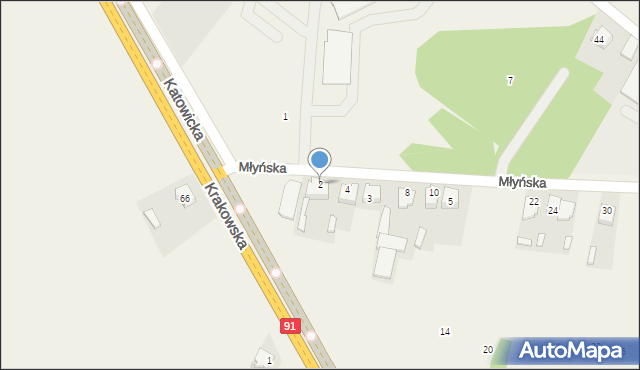 Nowa Wieś, Młyńska, 2, mapa Nowa Wieś