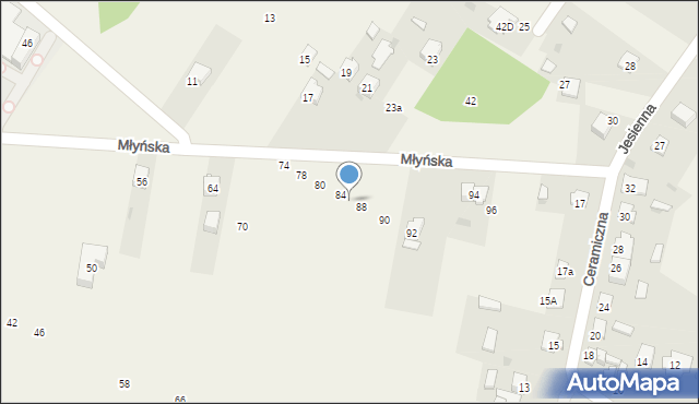 Nowa Wieś, Młyńska, 86, mapa Nowa Wieś