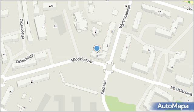Nowy Dwór Mazowiecki, Młodzieżowa, 8, mapa Nowy Dwór Mazowiecki