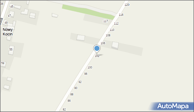 Nowy Kocin, Młodości, 102, mapa Nowy Kocin