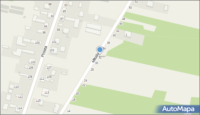 Nowy Kocin, Młodości, 32, mapa Nowy Kocin