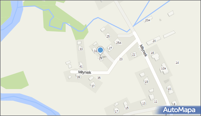 Odrzykoń, Młynek, 29, mapa Odrzykoń