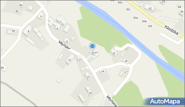 Ołdrzychowice Kłodzkie, Młyńska, 12, mapa Ołdrzychowice Kłodzkie