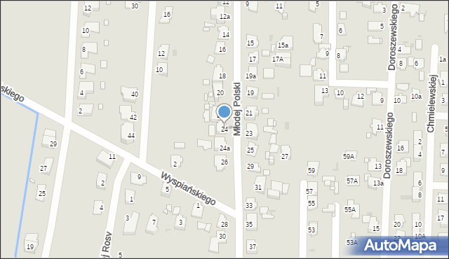 Opole, Młodej Polski, 24, mapa Opola