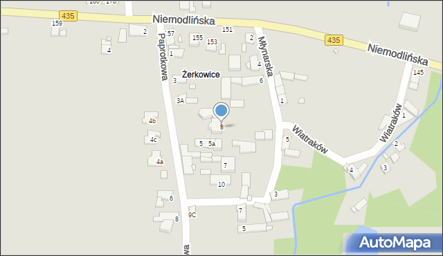 Opole, Młynarska, 8, mapa Opola